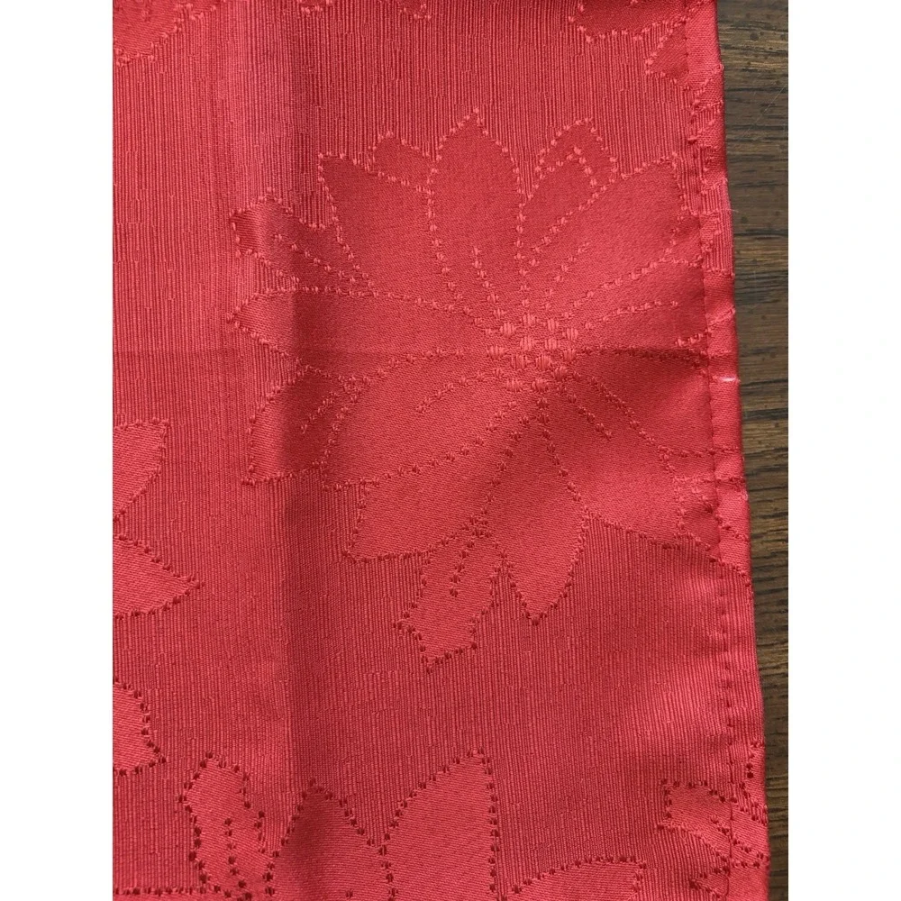 Red Poinsettia Jacquard Cloth Napkins Set Of 2 Red Christmas‎ Holiday Dining